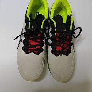 Asics White and Neon Green Running Shoes